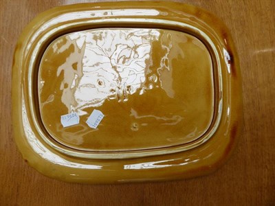 Lot 1008 - Christopher Dresser (Scottish, 1834-1904) for Linthorpe Pottery: A Tray, decorated with water...
