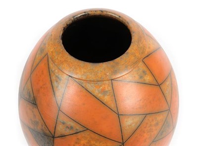 Lot 1012 - Duncan Ross (b.1943): A Burnished Terra-sigillata Vessel, with resist and inlay decoration, incised