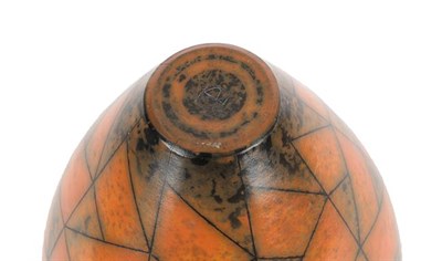 Lot 1012 - Duncan Ross (b.1943): A Burnished Terra-sigillata Vessel, with resist and inlay decoration, incised