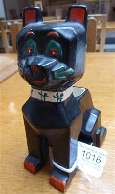 Lot 1016 - An English Pottery ''Louis Wain'' Model of a Futurist Cat, design registered 1914, painted...