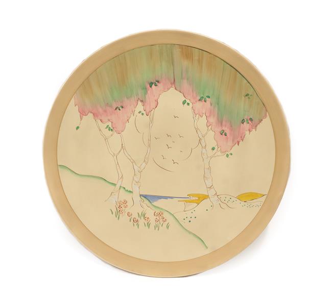 Lot 1017 - Clarice Cliff (1899-1972): A Taormina Circular Wall Plaque, printed marks, 45cm diameter See...