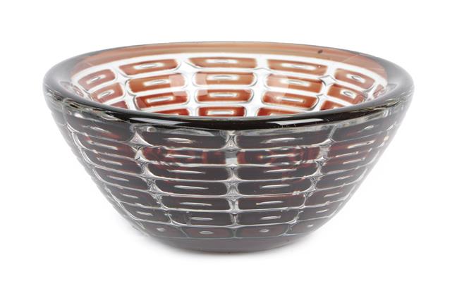 Lot 1027 - Edvin Ã–hrström (1906-1994) for Orrefors Ariel Glass Bowl, the thick glass wall with radiating...