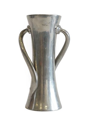 Lot 1032 - Attributed to Oliver Baker for Liberty & Co: A Tudric Pewter Vase, of waisted cylindrical form with