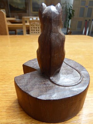 Lot 1048 - Robert Mouseman Thompson (1876-1955): An English Oak Mouse on a Wedge, the mouse carved on it's...