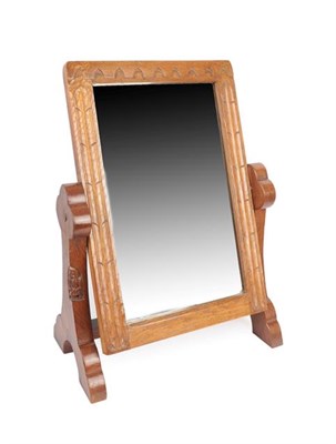 Lot 1164 - Gnomeman: Thomas Whittaker (1912-1991) (Littlebeck): An English Oak Stand Mirror, the carved...