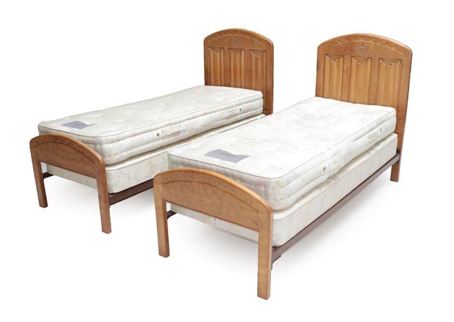 Lot 1165 - Gnomeman: Thomas Whittaker (1912-1991) (Littlebeck): A Pair of 2' 6'' Single Bedsteads, the...