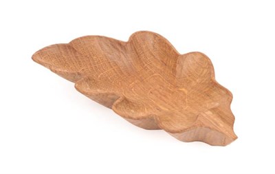Lot 1180 - Woodpeckerman: Stan Dodds (1928-2012): An English Oak Leaf Dish, with recessed carved...