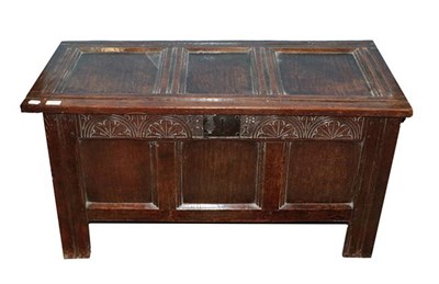 Lot 455A - ~ A Late 17th Century Joined Oak Chest, dated 1688 and initialled I.A, the hinged lid with...