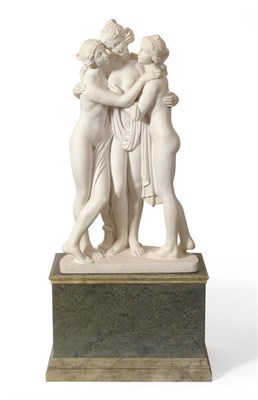 Lot 1360 - Torrione: A Figure Group of The Three Graces, standing loosely draped on a semi-circular...