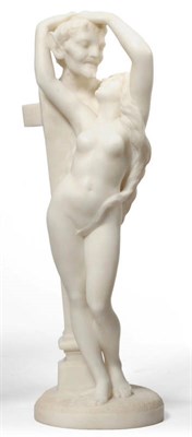 Lot 1363 - Gugliemo Pugi (Italian, active c.1900): A Carrara Marble Figure of a Nude Young Woman, dated...