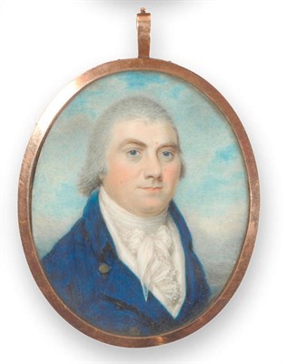 Lot 1368 - English School (late 18th century): Portrait Miniature of a Gentleman, grey powdered hair and...