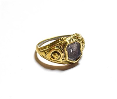 Lot 127 - A Georgian ring, unmarked, finger size P (a.f.)