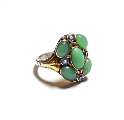 Lot 132 - An Arts & Crafts gem set ring, by Bernard Instone, stamped 'SILVER', finger size M1/2