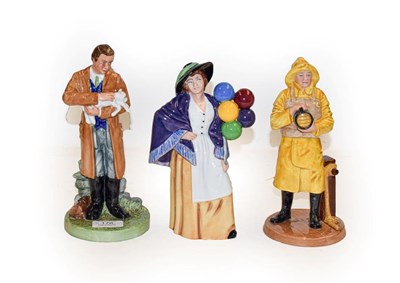 Lot 176 - Three Royal Doulton figures Lifeboat Man, Balloon Lady and Country Vet, (3)