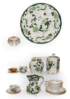 Lot 187 - A quantity of Masons Chartreuse pattern pottery, a Royal Worcester coffee cup and saucer painted by