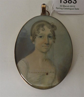 Lot 1383 - Attributed to Thomas Richmond (1771-1837): Portrait Miniature of a Young Lady, bust length,...