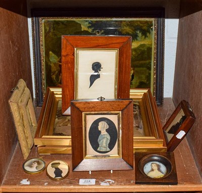 Lot 224 - Three Victorian framed crystoleums together with a quantity of 19th century and later framed...