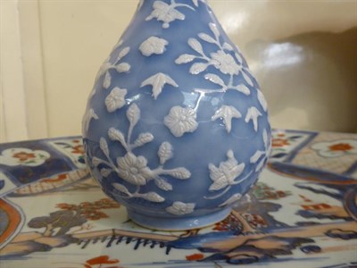 Lot 229 - Small Chinese Clair De Lune pear shaped vase with Sopra Bianco Sopra decoration together with...