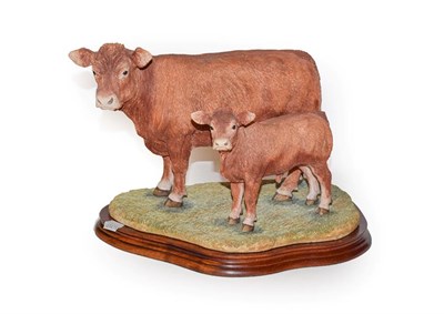 Lot 230 - Border Fine Arts 'Limousin Cow and Calf' (style two), model No. B0657 by Jack Crewdson, limited...
