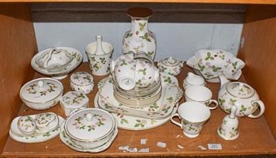 Lot 241 - Wedgwood part tea set in the ''Wild Strawberry'' design, together with matching vases, trinket...