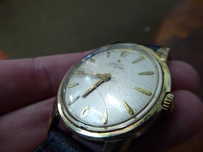 Lot 261 - A gold plated automatic centre seconds wristwatch, signed Zenith, gold plated full hunter...