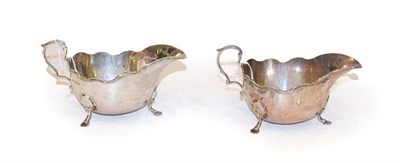Lot 291 - A Pair of George VI Silver Sauceboats, by Frank Cobb and Co. Ltd., Sheffield, 1944, oval and on...