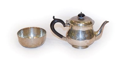 Lot 313 - A George V silver teapot and a George V silver sugar bowl, the teapot by Charles Boyton and Son...