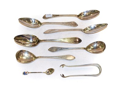 Lot 320 - A collection of Danish silver flatware, comprising a pair of table spoons, Copenhagen, probably...