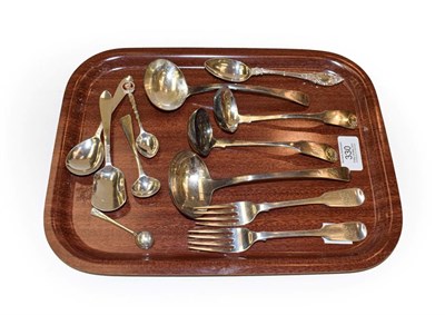 Lot 330 - A collection of George III and later flatware, mostly Scottish, gross weight 10oz 10dwt, 362gr...