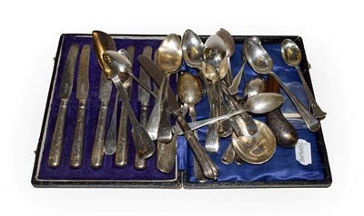 Lot 344 - A collection of assorted silver flatware, various patterns, weighable silver 9oz 19dwt, 310gr...