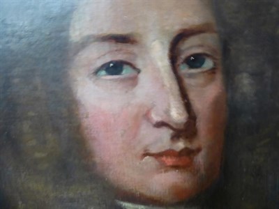 Lot 1011 - Manner of Godfrey Kneller (19th century) portrait of a man, oil on canvas laid to board oval,...
