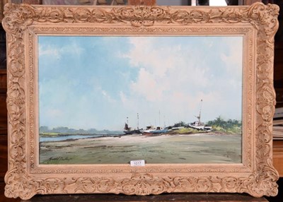 Lot 1017 - Gerald Phillips (Contemporary) Lelant Estuary Signed, inscribed and dated 1984, oil on canvas, 34cm