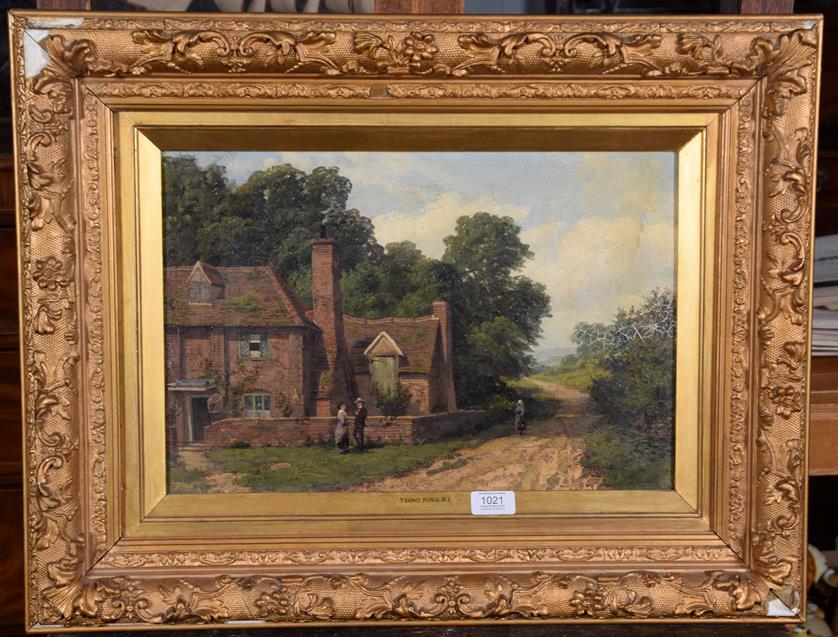 Lot 1021 - Henry John Yeend King (1855-1924), Country path, signed, oil on canvas, 29.5cm by 44cm