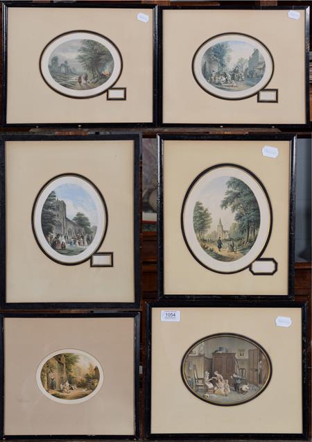 Lot 1054 - Abraham Le Blond (1819-1894), Six oval prints, titled and with blind stamps (6)