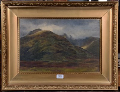 Lot 1055 - Scottish School (19th century) Highland landscape Indistinctly inscribed verso ''Sketch....'',...