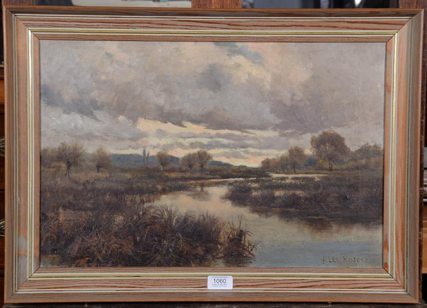 Lot 1060 - A Lee Rogers (19th/early 20th century), Autumn river landscape, signed and dated 1886, oil on...