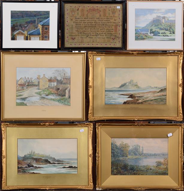 Lot 1065 - A large collection of 19th/20th century watercolours and prints to include J Douglas, views of...
