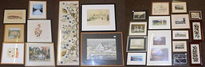 Lot 1065 - A large collection of 19th/20th century watercolours and prints to include J Douglas, views of...