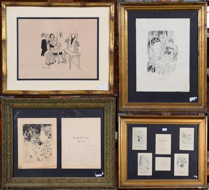 Lot 1067 - After Emilio Grau Sala (1911-1975) Spanish ''Les Saisons'' Set of prints depicting the four seasons
