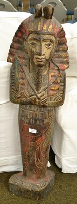 Lot 1121 - A 20th century part painted and parcel gilt Egyptian statue of Tutankhamun (a.f.) 105cm high