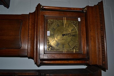 Lot 1124 - An oak thirty hour longcase clock, 11'' square brass dial signed Edmd Whitehead, Wetherby...