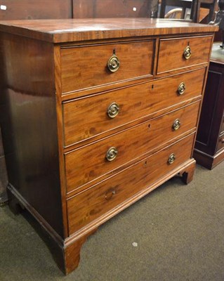 Lot 1158 - A George III crossbanded mahogany four-height chest of drawers, 103cm by 53cm by 203cm