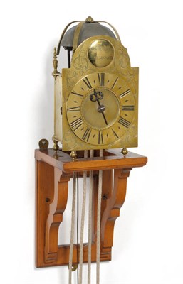 Lot 1423 - A Brass Striking Lantern Clock, signed Edwd Hunsdon, Chelmsford, circa 1770, 7-inch arched...