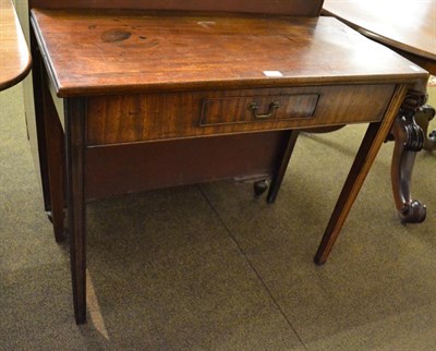 Lot 1193 - A Georgian mahogany tea table 90cm by 42cm by 73cm, and a yew wood occasional table 53cm by 45cm by