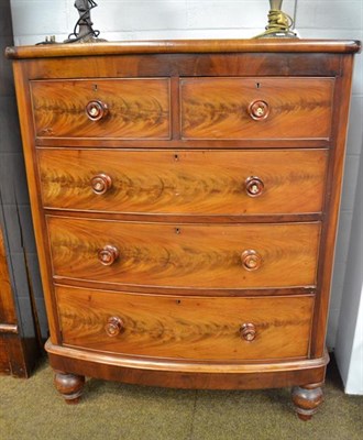 Lot 1196 - A mahogany four-height straight-front chest of drawers, 95cm by 48cm by 109cm