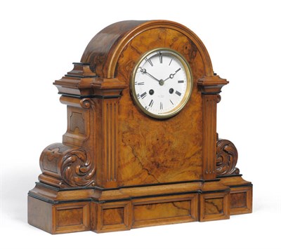 Lot 1427 - A Burr Walnut Striking Mantel Clock, signed Hry Marc, A Paris, circa 1880, the well figured...