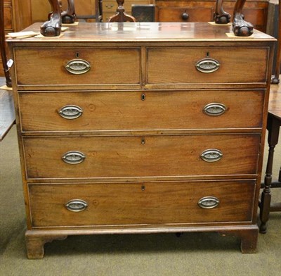 Lot 1204 - A 19th century mahogany straight-front four-height chest of drawers, 110cm by 56cm by 104cm