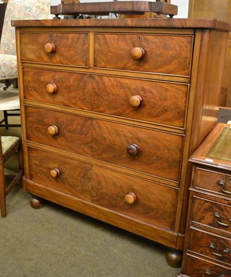 Lot 1216 - A Victorian mahogany four-height chest of drawers, 120cm by 50cm by 129cm