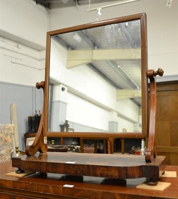 Lot 1217 - A Victorian mahogany dressing table mirror, 67cm by 72cm