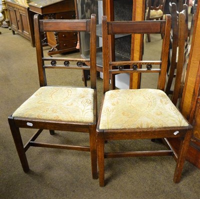 Lot 1218 - A set of four 19th century oak dining chairs; a mahogany framed nursing chair; a small 19th century